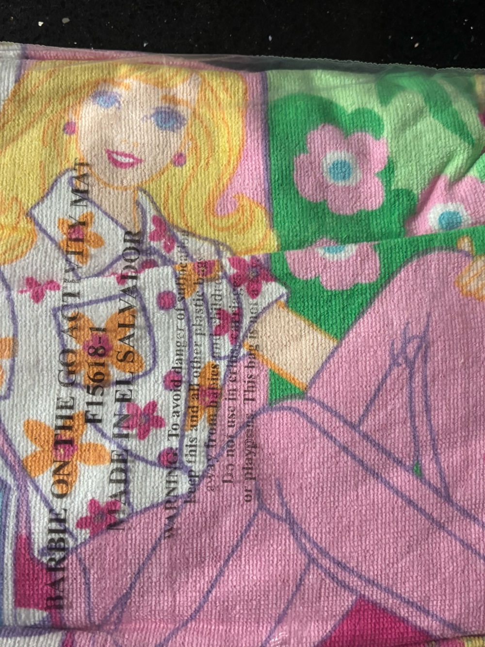 Plush Pink & Green Barbie Activity Mat